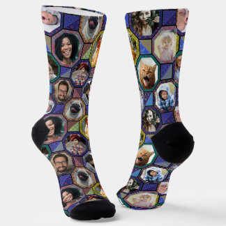 Chaussette Collage photo famille Easy Dark Quilt Look 12 Phot