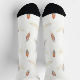 Chaussette Collection Boho de luxe en plumes branchées
