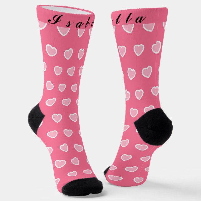 Chaussette Collection de la Saint-Valentin rose moderne (Angulaire)