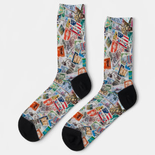 Chaussette Collection de timbres non triés