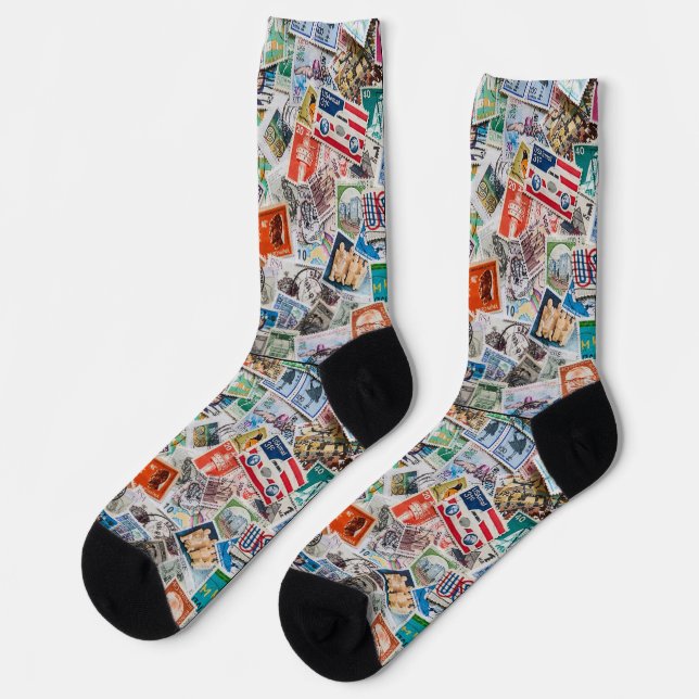 Chaussette Collection de timbres non triés (Gauche)