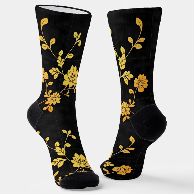Chaussette Collection florale tendance luxe élégant (Angulaire)