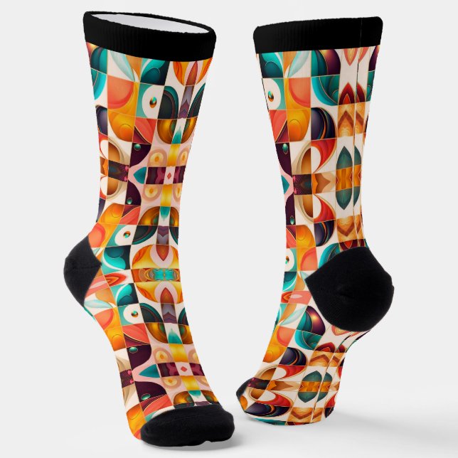 Chaussette Collection populaire Abstraite rétro carré (Angulaire)