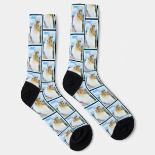 Chaussette Collie Peinture Rough Sable Merle Art Original de 