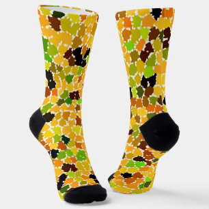 Chaussette Colonnes d'automne Orange Rouge Jaune Pomme Vert B