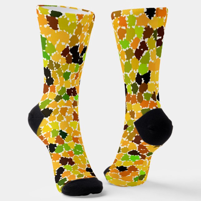 Chaussette Colonnes d'automne Orange Rouge Jaune Pomme Vert B (Angulaire)