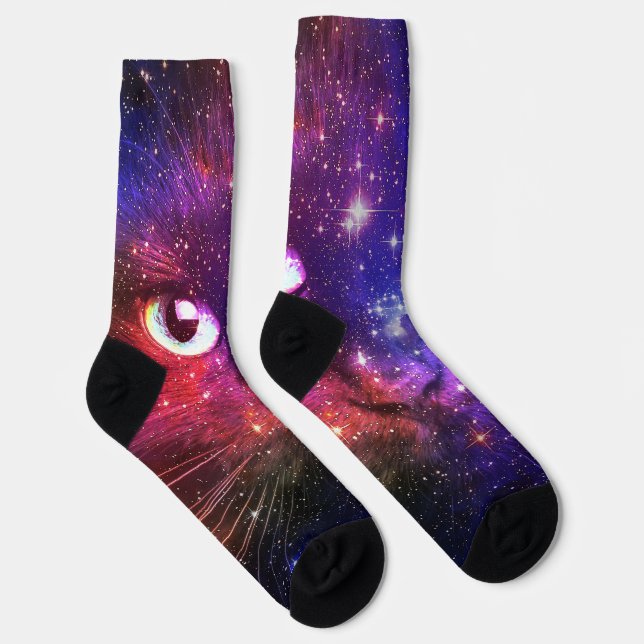Chaussette Color Burst Galaxy Cat  (Droite)