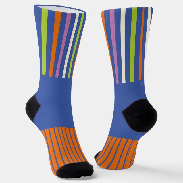 Chaussette Color Pop Stripes design rayé moderne (Angulaire)