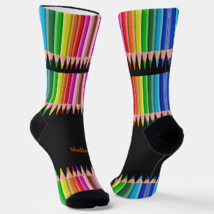 Chaussette Coloration Pencils nom personnalisé