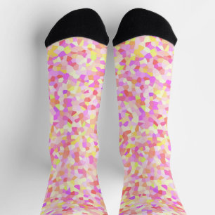 Chaussette Coloré Drôle Bohème Funky Groovy Mosaïque de Sprin