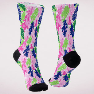 Chaussette Coloré Moderne Préppy Arbres de Noël Fêtes