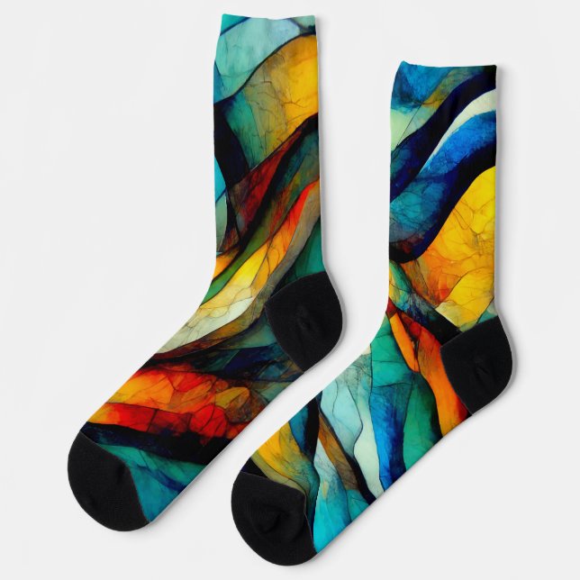 Chaussette Coloré Vitrage Mosaïque Abstraction (Gauche)