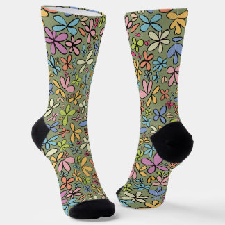 Chaussette Colorful Abstract Wildflower Garden