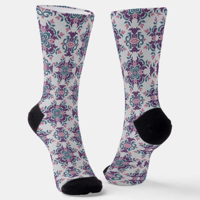 Chaussette Colorful IkatFloral Motif Pattern (Angulaire)
