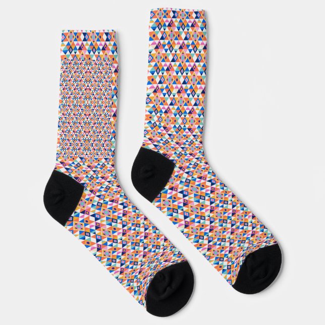 Chaussette Colorful patterned socks with black heels and toes (Droite)