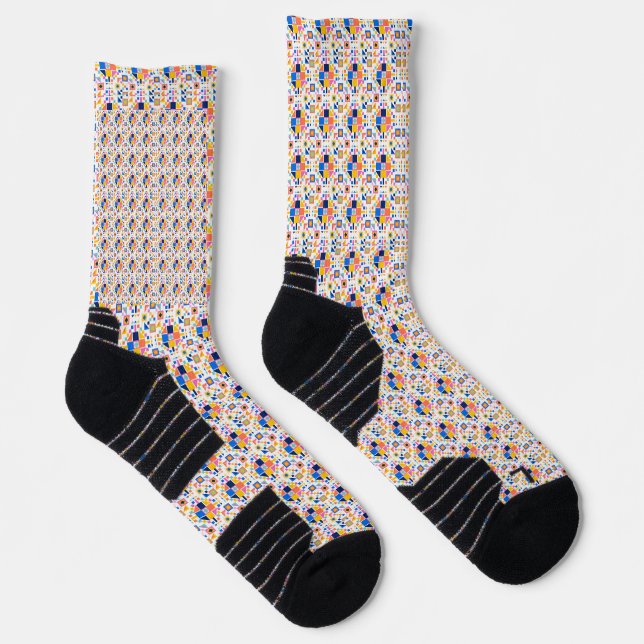 Chaussette Colorful patterned socks with geometric designs (Droite)