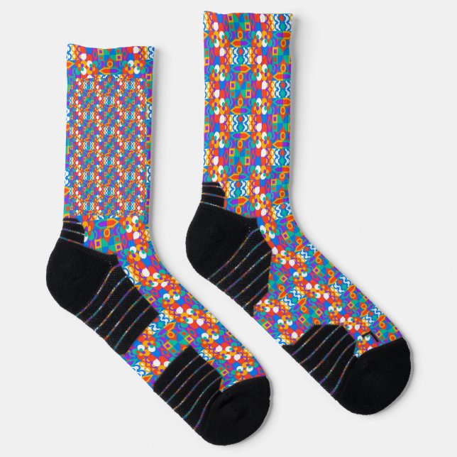Chaussette Colorful socks with a jigsaw puzzle pattern (Droite)