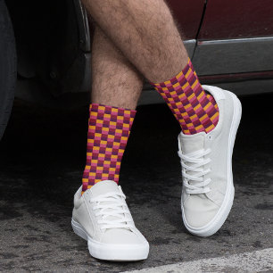 Chaussette Combinaison orange vif et violet