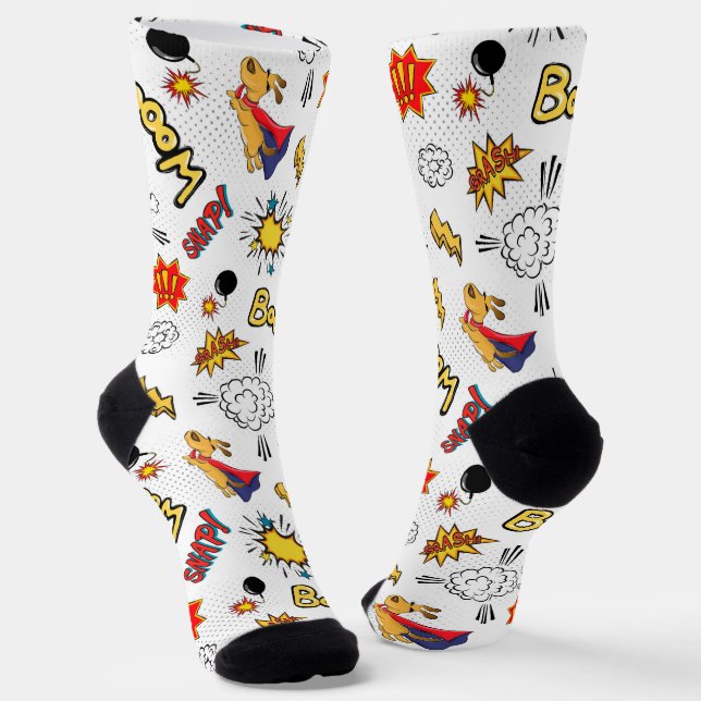 Chaussette Comic Book Pattern  (Angulaire)