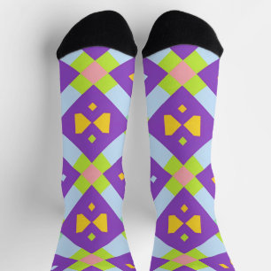Chaussette Conception Abstraite Géométrique Colorée