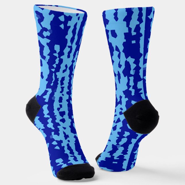 Chaussette Conception Abstraite Irrégulière Bleu Cyan  (Angulaire)