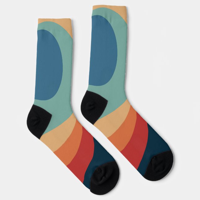 Chaussette Conception de cercles rétro colorés (Droite)