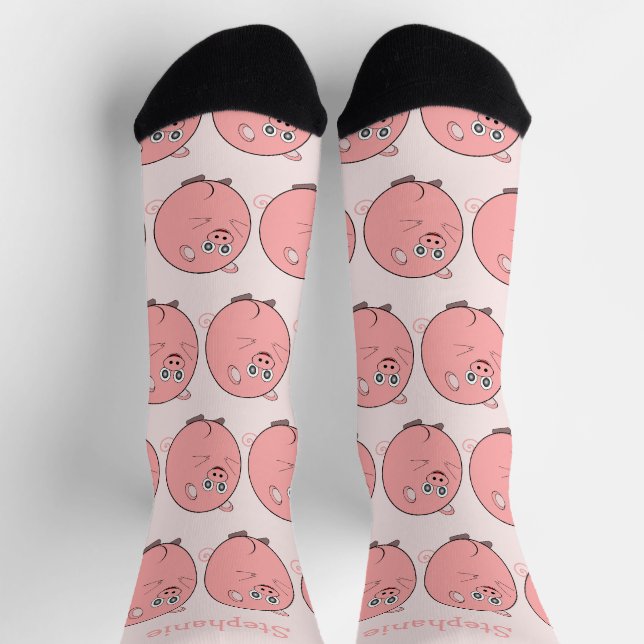 Chaussette Conception de cochon Personnalisé (Haut)
