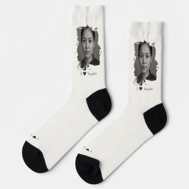Chaussette Conception de coup de pinceau pour votre image et  (Gauche)
