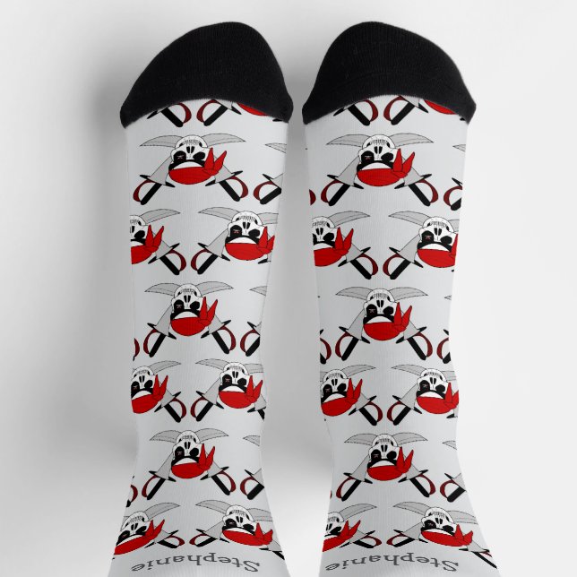 Chaussette Conception de crâne de pirate et d'épées (Haut)