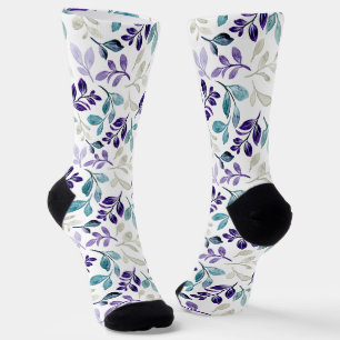 Chaussette Conception de feuilles aquarelles harmonieuses