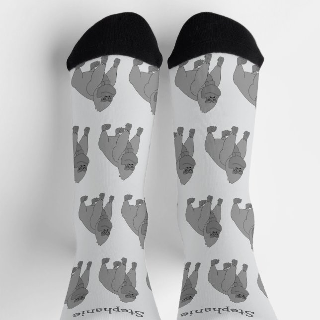 Chaussette Conception de gorille gris personnalisée (Haut)