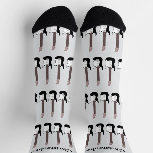 Chaussette Conception de guitare électrique noire personnalis (Haut)