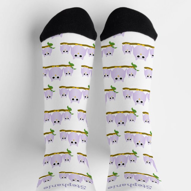 Chaussette Conception de hiboux lilas personnalisée (Haut)