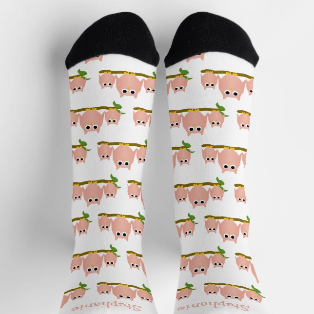Chaussette Conception de hiboux roses personnalisée (Haut)