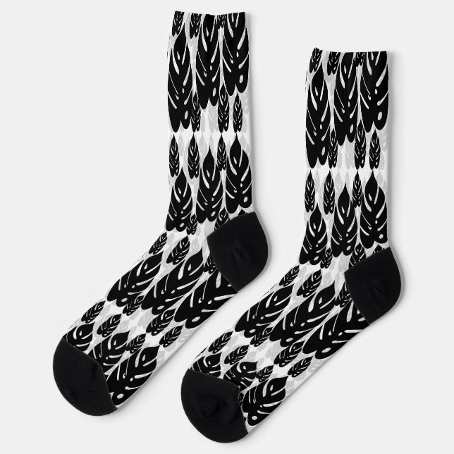 Chaussette Conception de motif d'illustration de feuille  (Gauche)
