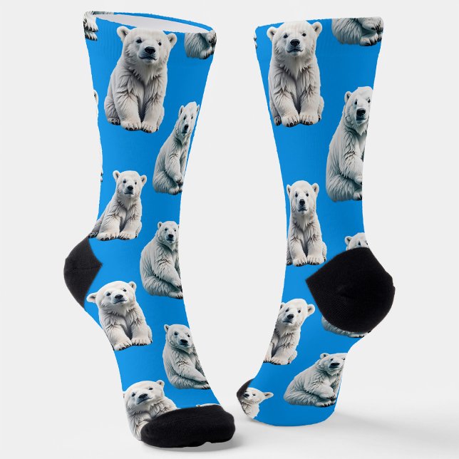 Chaussette Conception de motif d'ours polaire bleu  (Créateur téléchargé)