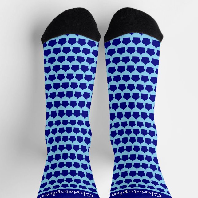 Chaussette Conception de motif marocain bleu (Haut)