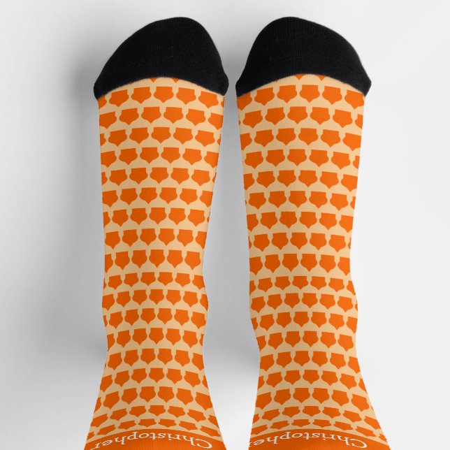 Chaussette Conception de motif marocain orange (Haut)