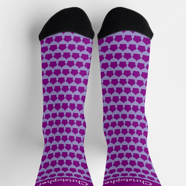 Chaussette Conception de motif marocain violet (Haut)