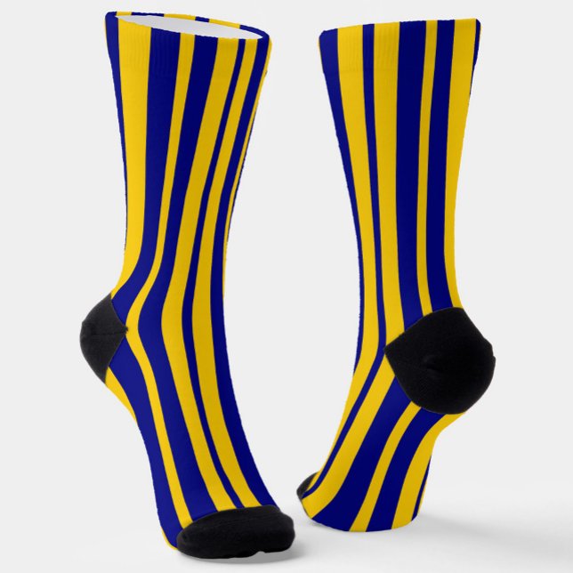 Chaussette Conception de motif rayé élégant bleu jaune  (Créateur téléchargé)