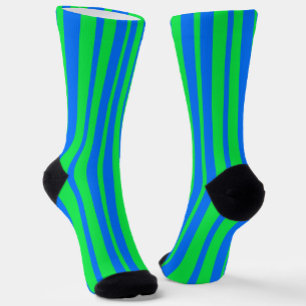 Chaussette Conception de motif rayé stylé bleu vert