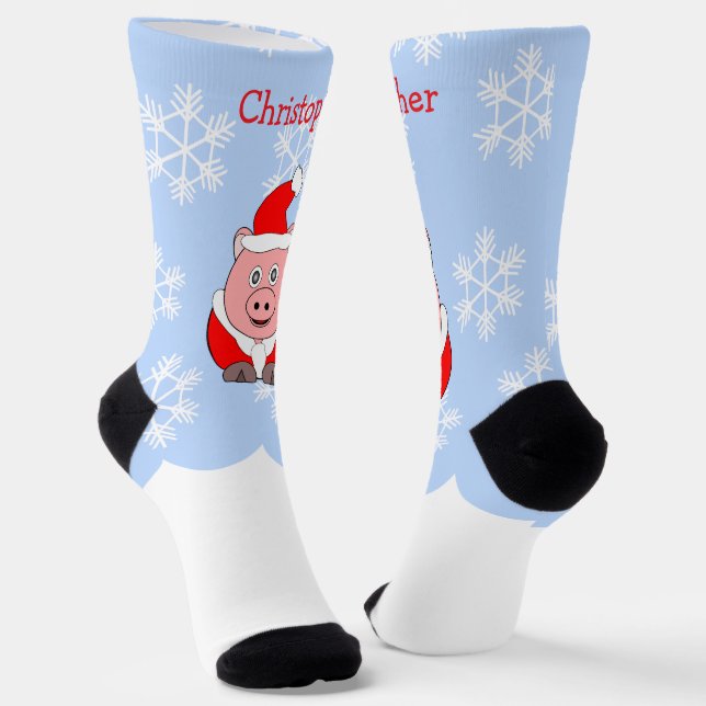 Chaussette Conception de Noël de cochon (Angulaire)