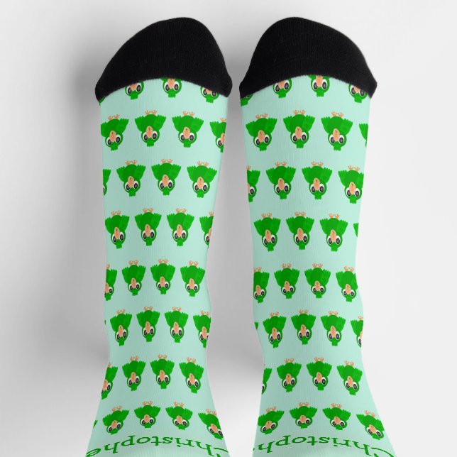 Chaussette Conception de perroquet vert (Haut)