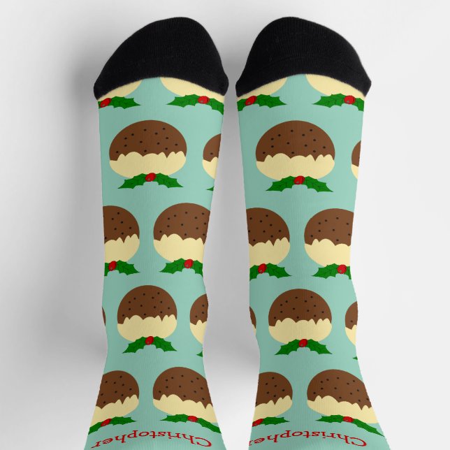 Chaussette Conception de pudding de Noël (Haut)