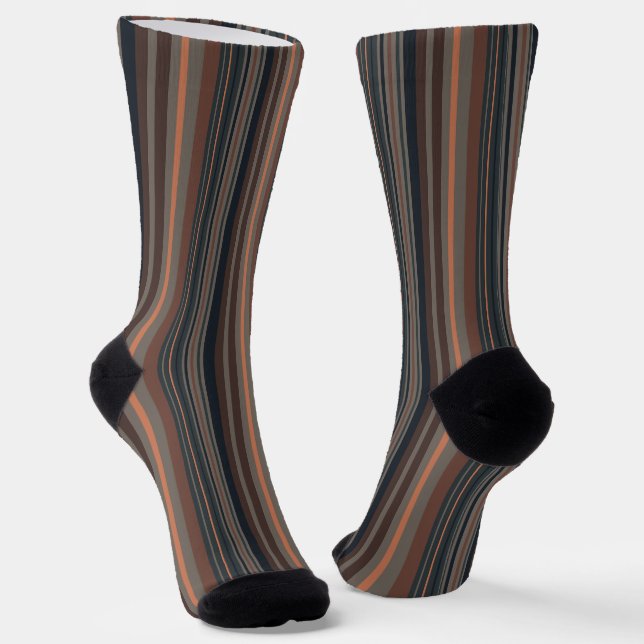 Chaussette Conception de rayures de terres boisées de forêt s (Angulaire)