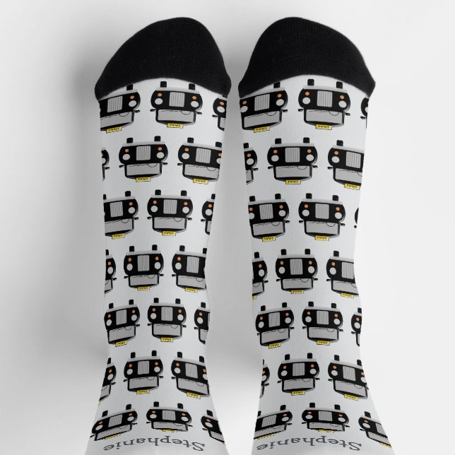 Chaussette Conception de taxi noir personnalisée (Haut)