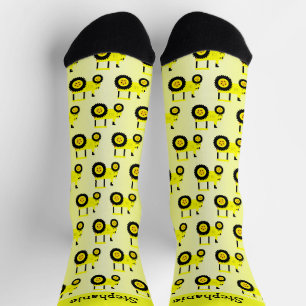 Chaussette Conception de tracteur jaune personnalisée