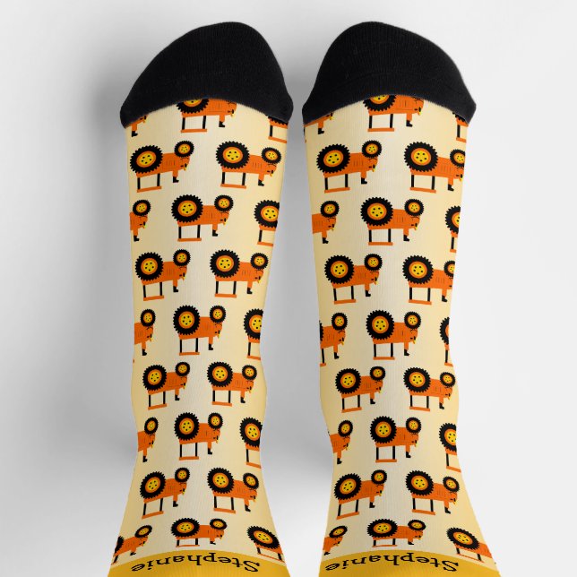 Chaussette Conception de tracteur orange personnalisée (Haut)