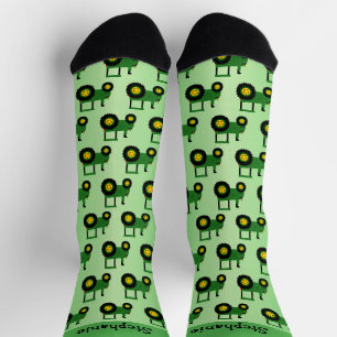 Chaussette Conception de tracteur vert personnalisée