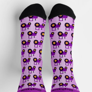 Chaussette Conception de tracteur violet personnalisée